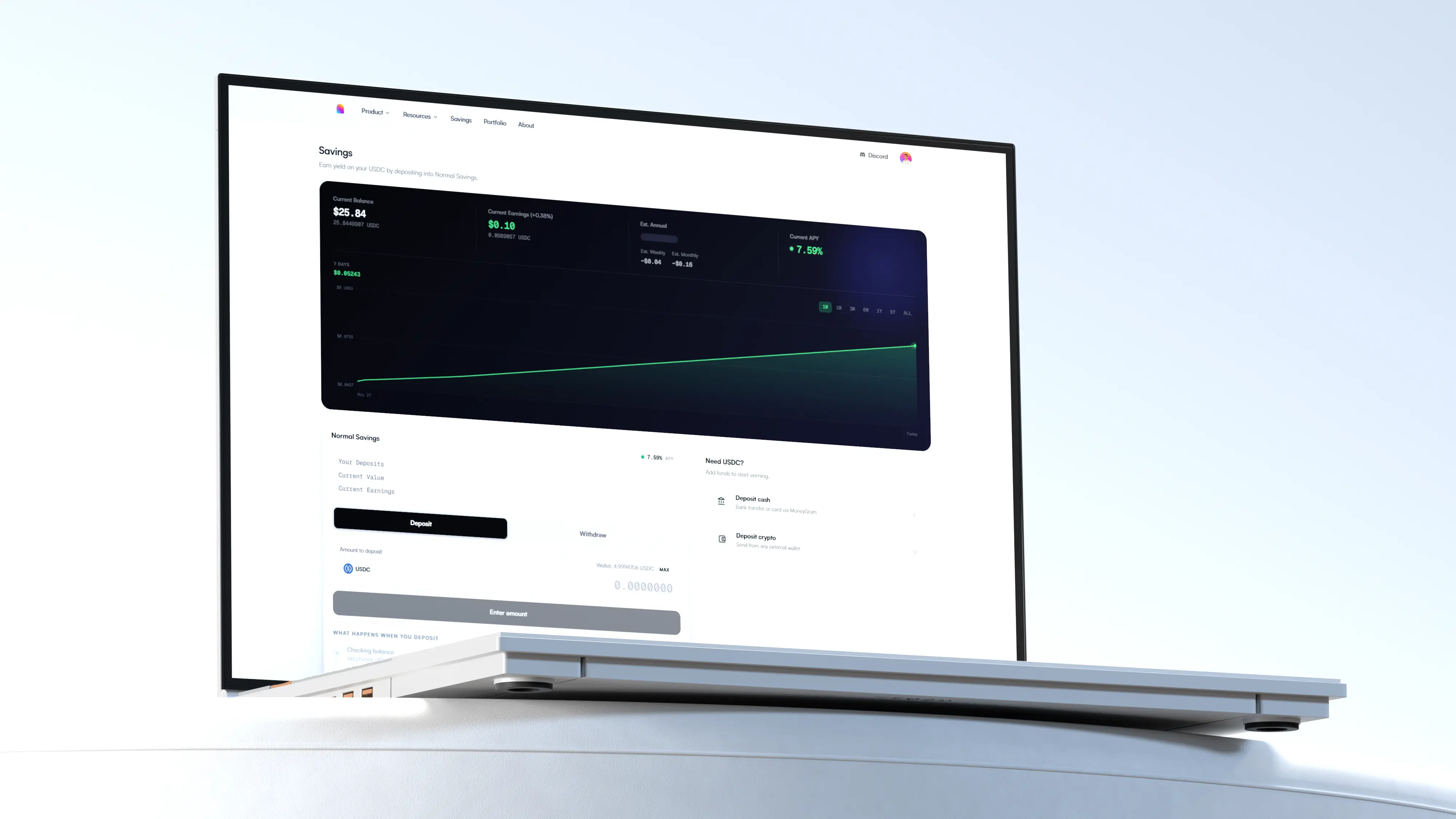 Earn yield on your USDC